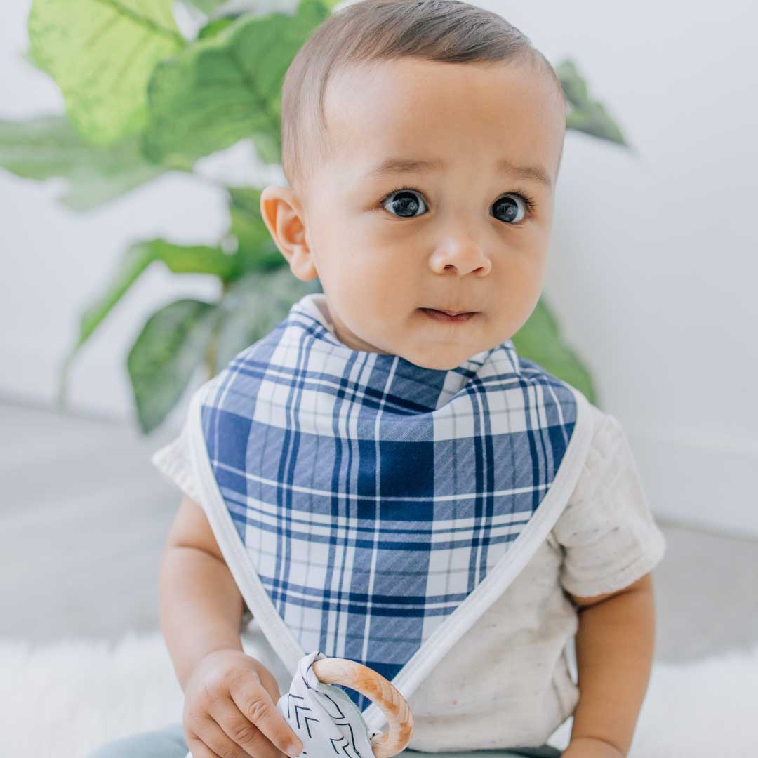 Bandana Bib - Blue Plaid