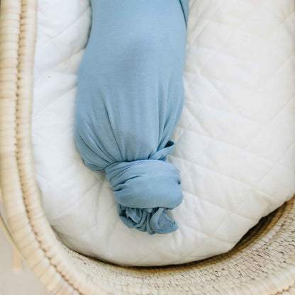 solid blue baby swaddle, swaddling blanket, receiving blanket boy, stretchy swaddle blanket