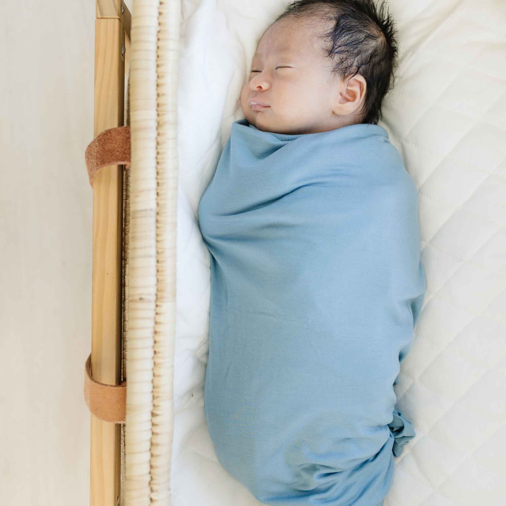 solid blue baby swaddle, swaddling blanket, receiving blanket boy, stretchy swaddle blanket