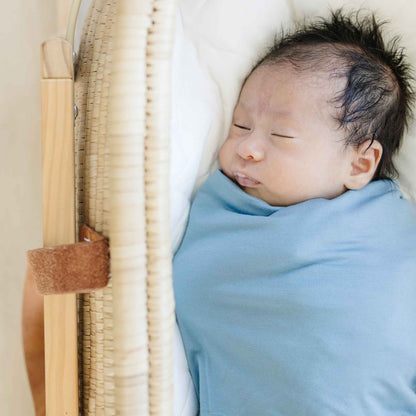 solid blue baby swaddle, swaddling blanket, receiving blanket boy, stretchy swaddle blanket