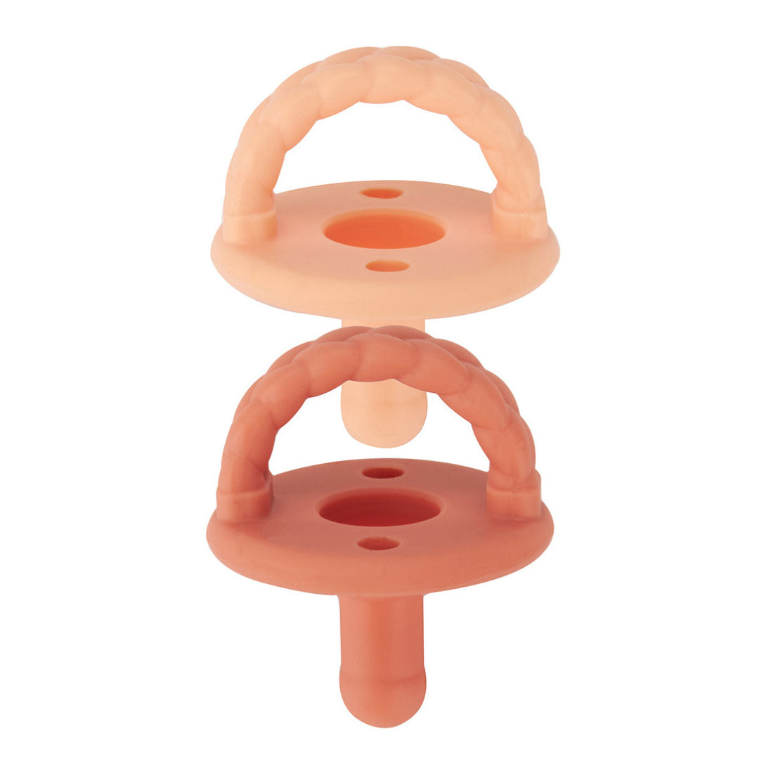 Pacifier 2-Pack - Apricot + Terracotta Braids