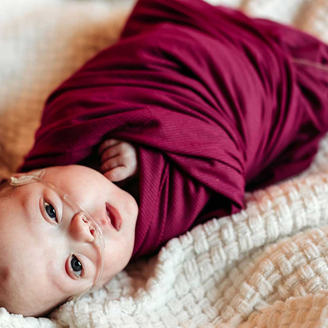 ribbed knit pink swaddle, magenta pink baby swaddle, receiving blanket, stretchy baby swaddle