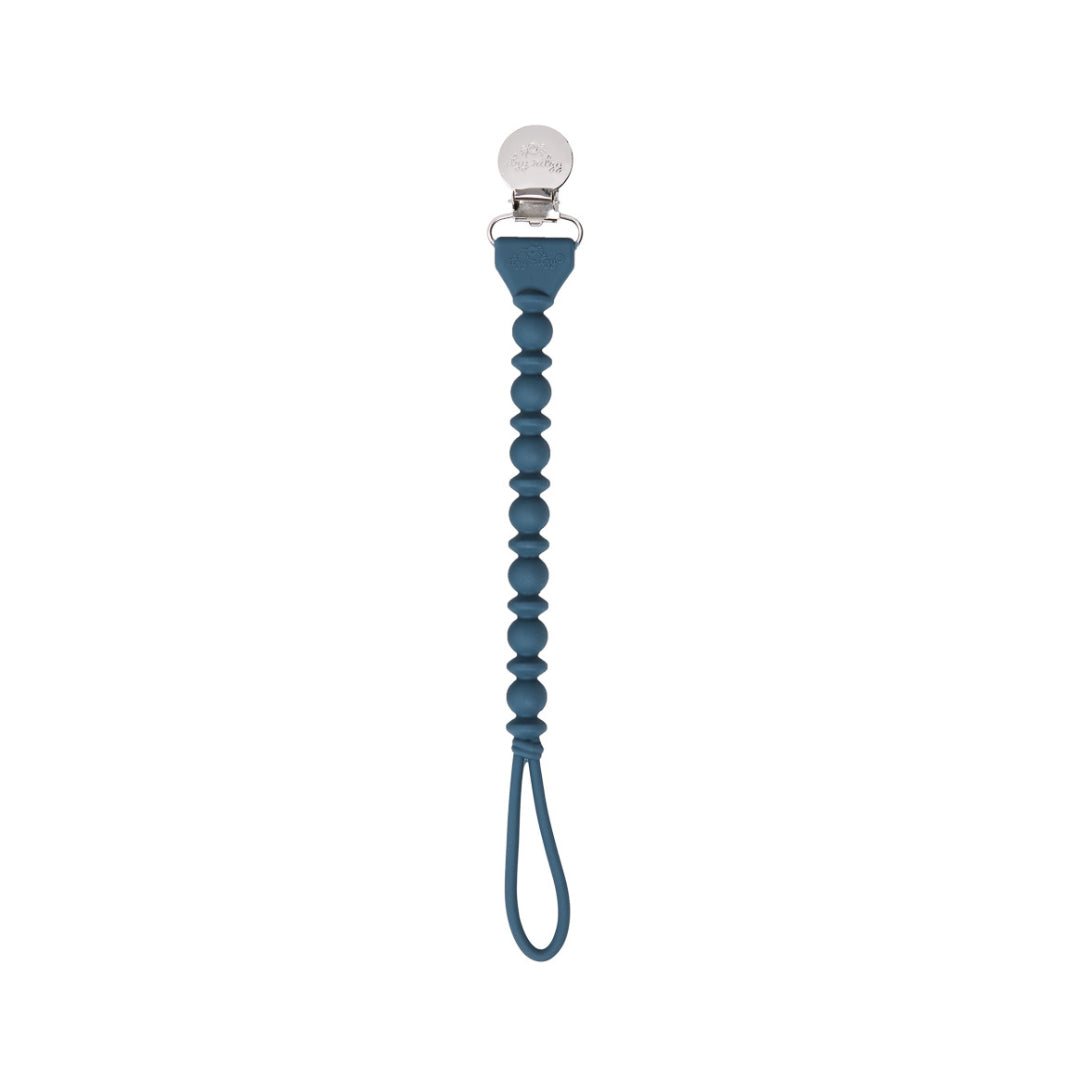 Beaded Pacifier Clip - Navy