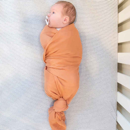 burnt orange muslin swaddle, bamboo muslin swaddle blanket, unisex baby swaddle