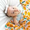 Bamboo Muslin Swaddle - Sliced Oranges