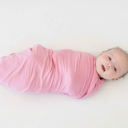 solid pink swaddle blanket, stretchy swaddle blanket, mauve pink swaddling wrap, hospital photo blanket