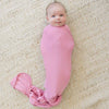 solid pink swaddle blanket, stretchy swaddle blanket, mauve pink swaddling wrap, hospital photo blanket