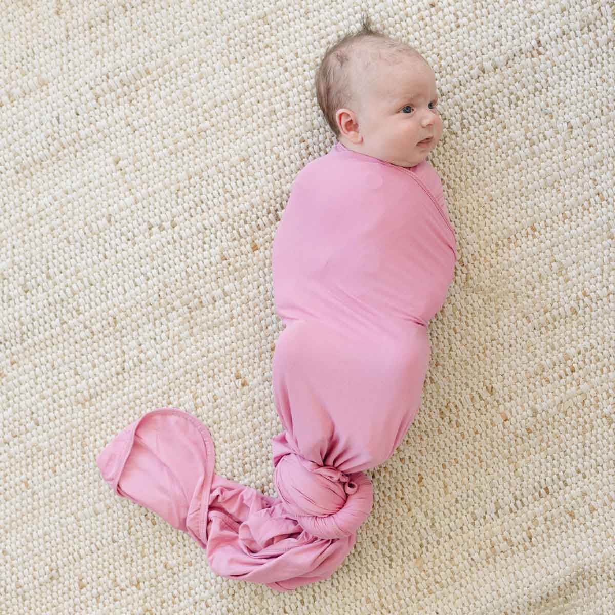 solid pink swaddle blanket, stretchy swaddle blanket, mauve pink swaddling wrap, hospital photo blanket