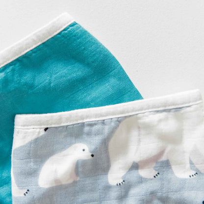 Muslin Bandana Bib 2-pack - Polar Bear