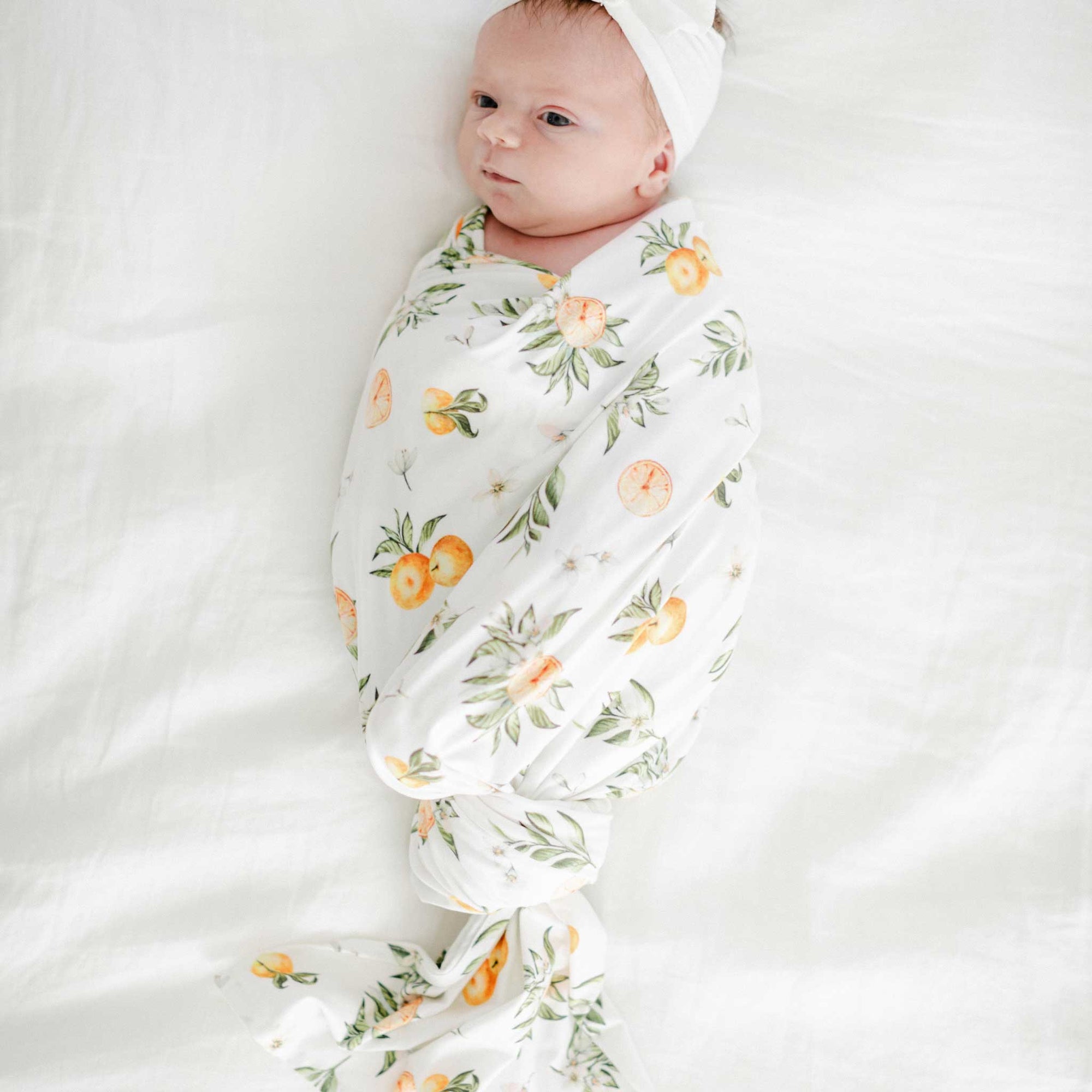 stretchy baby blanket, oranges baby swaddle, tangerine, receiving blanket, hospital baby blanket